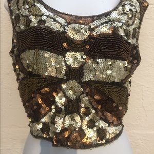 Papaya top Sequin beaded bead size S / M crop